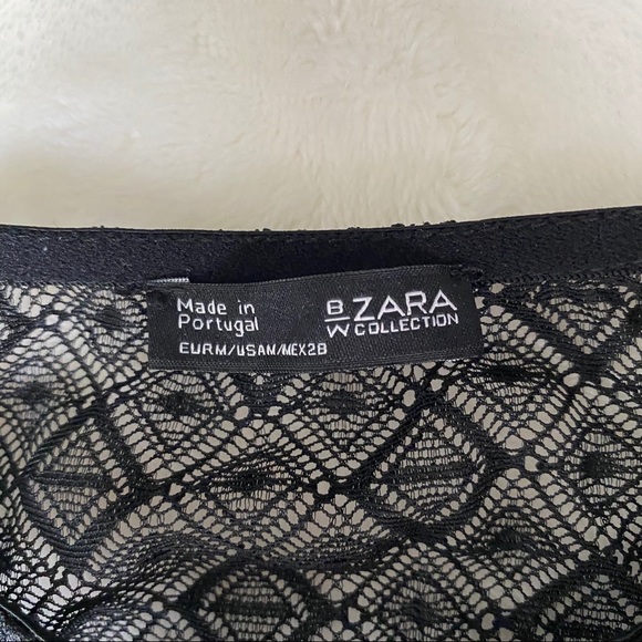 Zara Black Lace Mesh Bodysuit - Picture 6 of 14